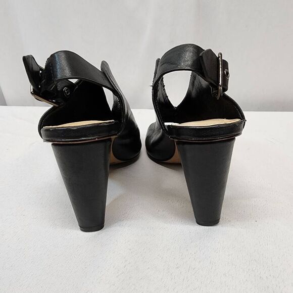 Vince Camuto Women's Size 6M Kembia Black Leather High Heel Slingback Sandals - Picture 4 of 12